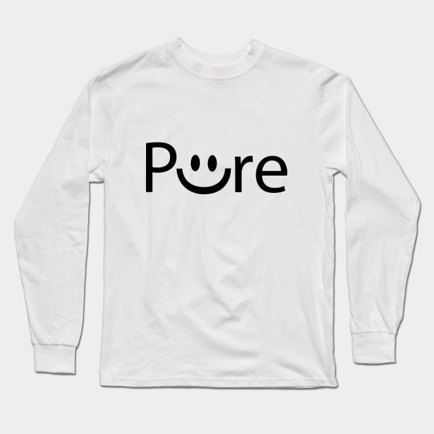 Pure smile artistic typography design Long Sleeve T-Shirt by DinaShalash